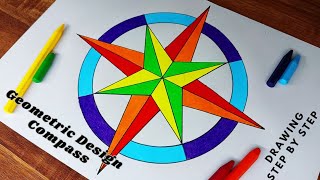 Most Easy Geometric design Drawing Compass  Geometrical shapes drawing VipulSwamiArts [upl. by Irihs824]