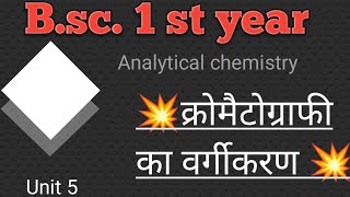 Bsc 1St year Analytical chemistry Unit 5🔥imp Questions🔥 क्रोमैटोग्राफी का वर्गीकरण [upl. by Felicia546]