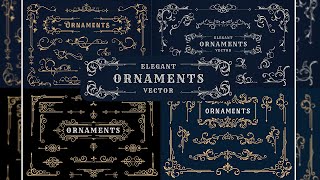 New Set Of Vintage Border Element Vector  Adobe Illustrator vector graphics [upl. by Genet]