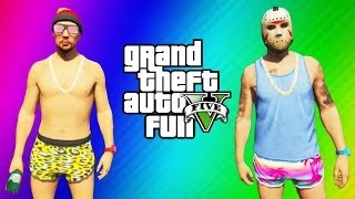 GTA 5 Online Beach Bum Pack Funny Moments  Broken Bottle Weapon Camper Van Speeder Boat [upl. by Yablon]