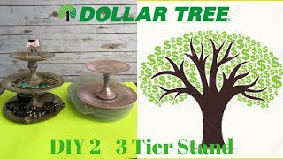 DIY Dollar Tree  2 amp 3 Tier Dessert Stand  Serving Tray [upl. by Yelhsa187]