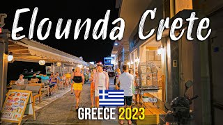 Elounda Crete nightlife walking tour 4k Kreta Greece 2023 [upl. by Lein]