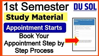 DU SOL 1st Semester Study Material Appointment Start 2024  DU Sol new admission Study Material 2024 [upl. by Powe31]