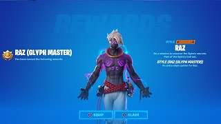 Fortnite Complete The Spire Quests Guide  How to Unlock Raz Glyph Master Style [upl. by Aggy]