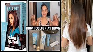 How Color at home  Bblunt Salon Secret High Shine Cream hair colour  demo amp review [upl. by Ybrad292]