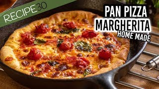 Margherita style pan pizza completely made from scratch using one pan [upl. by Bette]