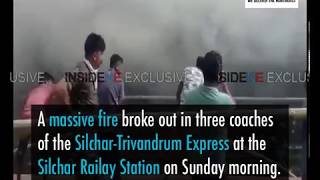 Train Catches Fire at Silchar Railway Station [upl. by Rogovy]