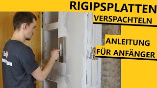 Richtig  Rigipsplatten Verspachteln amp Fugenband einspachteln so gehts│Einbauregal bauen Teil 3 [upl. by Bald]