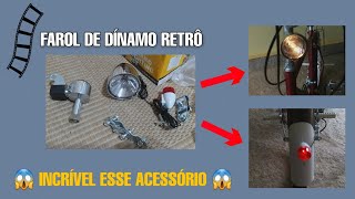 Unboxing  Farol de dínamo  instalação para bicicleta  Bicicleta antiga [upl. by Gipsy]