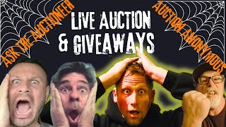 Giveaways LIVE Auction Ask the Auctioneer amp Auction Anonymous Scary Good Fun [upl. by Walters]