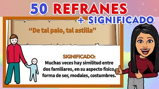 50 Ejemplos De Refranes CON SU SIGNIFICADO I Refranes  Significado [upl. by Balliett]