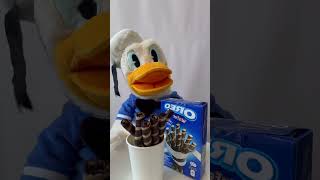 Donald Duck 🦆 Mukbang Oreo Wafer Roll shorts [upl. by Ardekal]