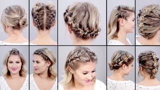 10 SUPER EASY FAUX BRAIDED SHORT HAIRSTYLES Topsy Tail Edition [upl. by Adolf]