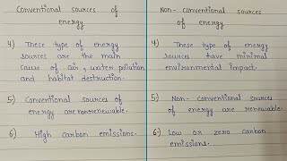 Difference between conventional and non conventional sources of energy [upl. by Ahsitak]