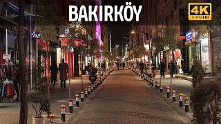 Istanbul Bakirkoy Cumhuriyet Square Night Walking  Shopping Shops 4K 60Fps [upl. by Melar]