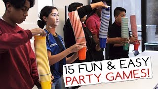 15 Fun amp Easy Party Games For Kids And Adults Minute to Win It Party [upl. by Hartmann]