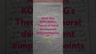 KOHLBERGS theory of moral development childdevelopment ctet tet pedagogy psychology cdp [upl. by Truc]