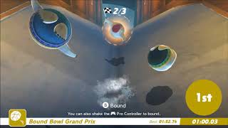 Super Mario Odyssey Snow Kingdom Bound Bowl Grand Prix Iceburn Circuit Class S [upl. by Xirdnek]