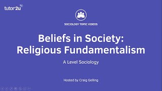 Religious Fundamentalism  Beliefs in Society  ALevel Sociology [upl. by Ahsenor175]