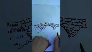 Bridge Drawing  Bridge Drawing Easy Bridge Drawing Step By Step [upl. by Garek]