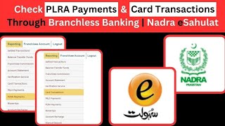 Check PLRA Payments amp Scratch Card Transactions Through Branchless Banking  Nadra eSahulat [upl. by Wallie284]