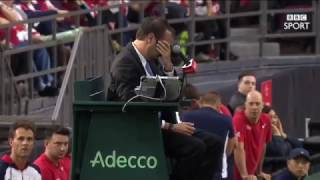 Shapovalov Hits the Umpire in Davis Cup [upl. by Hutton]