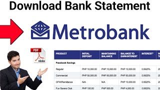 how to get bank statement online metrobank 2024 tutorial [upl. by Lorilee]