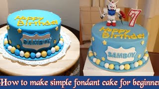 How to make fondant cake for beginners simple fondant cake step by step tutorial  Bake N Roll [upl. by Adnarrim]