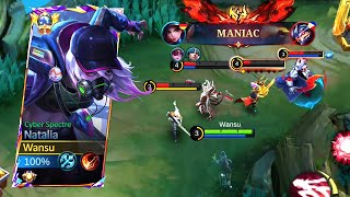 WHEN GLOBAL NATALIA ABUSING ENEMIES IN EARLY GAME 😱  Mobile Legends [upl. by Anirehtac]