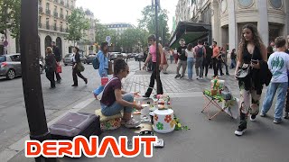 Street music in Paris  drumming girl [upl. by Tiraj917]