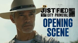 Justified City Primeval  Episode 1 Opening Scene Raylan and Willas RunIn  FX [upl. by Gilcrest877]