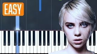 Billie Eilish  quotidontwannabeyouanymorequot 100 EASY PIANO TUTORIAL [upl. by Emlyn]