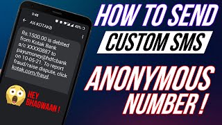 How to Send Custom SMS without showing number  Send SMS with Fake Number without any App 2021 [upl. by Brouwer]