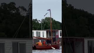 Trying to row past the houseboats to be able to sail on Hickling Broad shorts [upl. by Siravat]