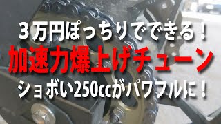 【蔵出し映像】非力な250をパワーアップする超裏技！【バイク】【ツーリング】【チェーン・スプロケ】 [upl. by Chard]