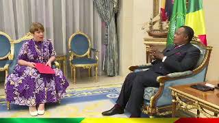 Diplomatie Denis SassouNGuesso reçoit Claire BODONYI ambassadrice de France au Congo [upl. by Patrica299]