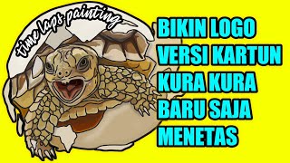 pewarnaan vector logo kura kura sulcata menetas [upl. by Evad]