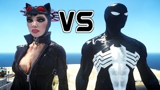 CATWOMAN VS BLACK SPIDERMAN  EPIC BATTLE [upl. by Iyre]