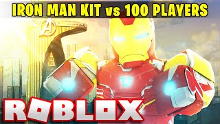 I Used The IRON MAN KIT Against 100 PLAYERS Roblox Bedwars [upl. by Inaoj226]