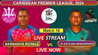 🔴 CPL Live  Barbados Royals vs St Kitts amp Nevis Patriots Live  BR vs SKNP  Live Cricket Match [upl. by Bridgid811]