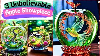 3 Unbelievable apple showpiece from plastic bottles amp cardboard  Plastic Bottle Craft Ideas [upl. by Anneirb]