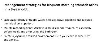 3 Year Olds Experiencing Frequent Morning Stomach Aches Causes and Management ID100749 [upl. by Burrill]