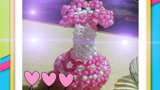 how to make flower vaseputir fuldanihow to make beaded flower tobbeaded craft making [upl. by Rema]