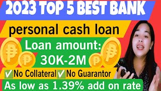 2023 top 5 Best Bank That Offer personal cash loan  Philippines [upl. by Allemap]