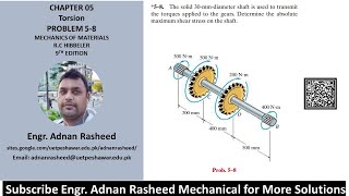 58 Chapter 5 Torsion  Mechanics of Material Rc Hibbeler [upl. by Kimber]