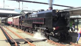 Steam locomotive DSB S 736 at Fredericia station Denmark [upl. by Ardnasil]