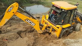 JCB Backhoe Loader Working For New Bridge Construction  JCB Dozer Working Video [upl. by Naloj]