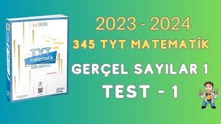 2024  345 TYT MATEMATİK SORU BANKASI ÇÖZÜMLERİ  GERÇEL SAYILAR 1  TEST 1 [upl. by Leonor343]