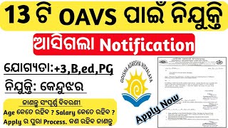 OAVS Recruitment 2024Odisha Adarsha vidyalaya Vacancy 2024ଆସିଗଲା 13ଟି OAVS ନିଯୁକ୍ତିOAVS Vacanvy [upl. by Allicsirp]