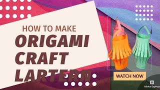 how to make origami craft lartern long drawing craft diy art artandcraft [upl. by Immat]